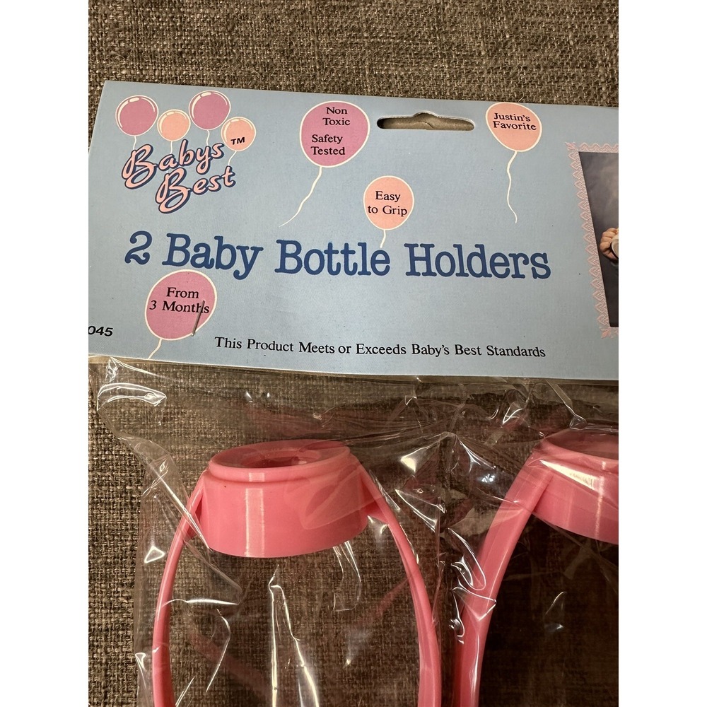 Baby Bottle Infant Easy Grip Pink Holders Set of 4 - Picture 3 of 5
